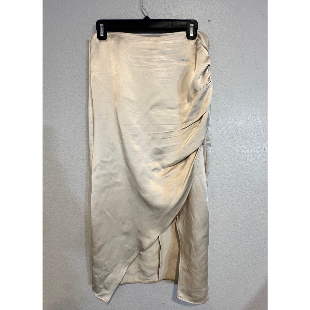 Zara‎ cream midi slip skirt Y2K style L. minimalist, CBK, quiet luxury